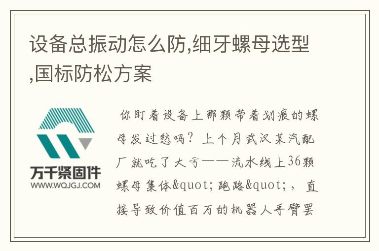 設(shè)備總振動怎么防,細(xì)牙螺母選型,國標(biāo)防松方案
